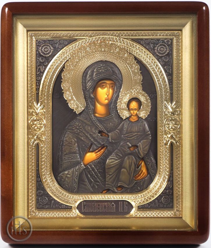 Image - Virgin of Smolensk, Serigraph Framed Icon with Glass