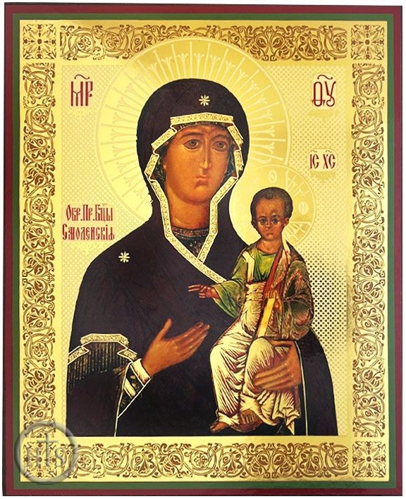 Picture - Virgin Mary Smolenskaya, Silver/Gold Foil Orthodox Icon