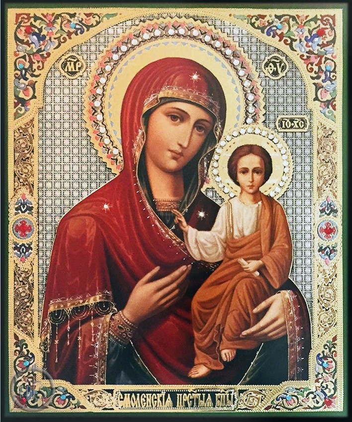 Image - Virgin Mary Smolenskaya, Jeweled Orthodox Christian Icon