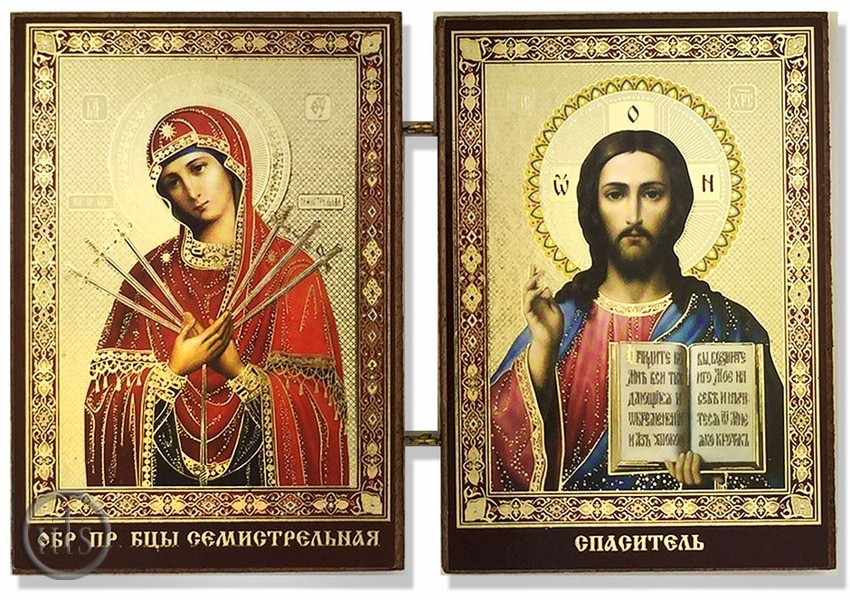 Product Photo - Christ The Teacher and Virgin of Sorrows (Seven Swords), Mini Diptych