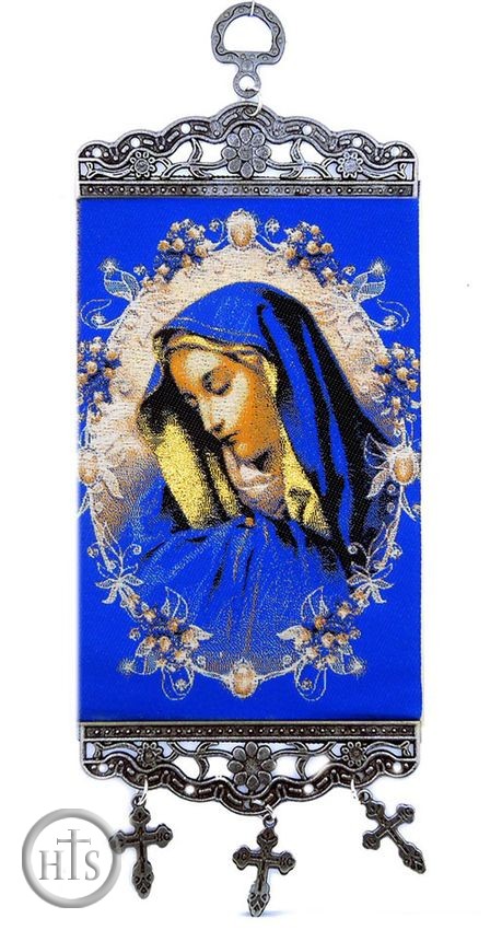 Product Picture - Virgin Mary of Sorrows, Tapestry Icon Banner, ~10