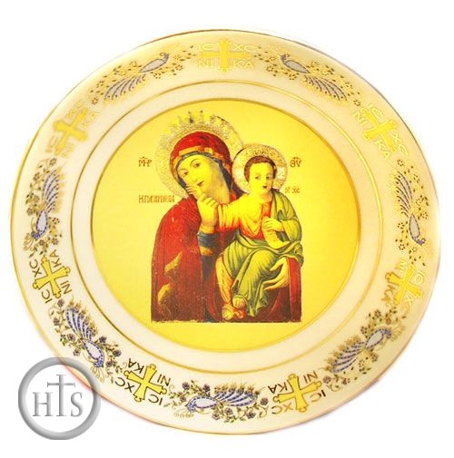 HolyTrinityStore Image - Virgin of Tenderness,   Icon Plate, 24 KT Gold Decorated