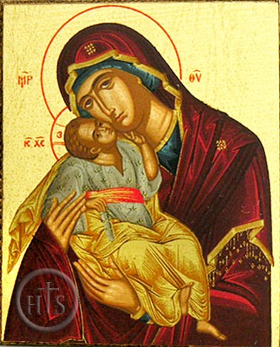 Product Picture - Virgin of Tenderness, Serigraph Mini Icon with Magnet