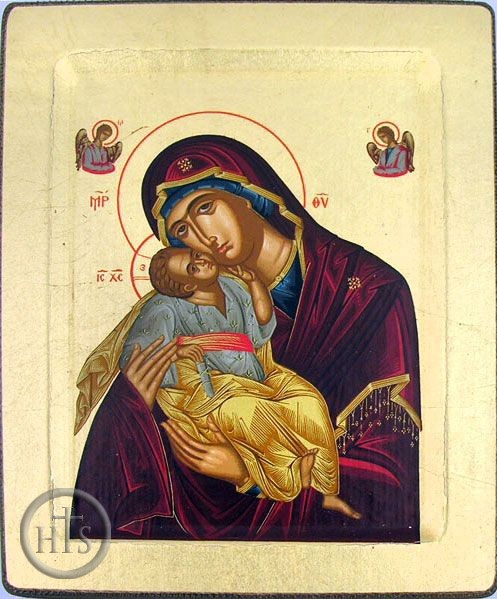 Picture - Virgin Mary Glykophilousa (Sweet Kissing), Serigraph Orthodox Icon