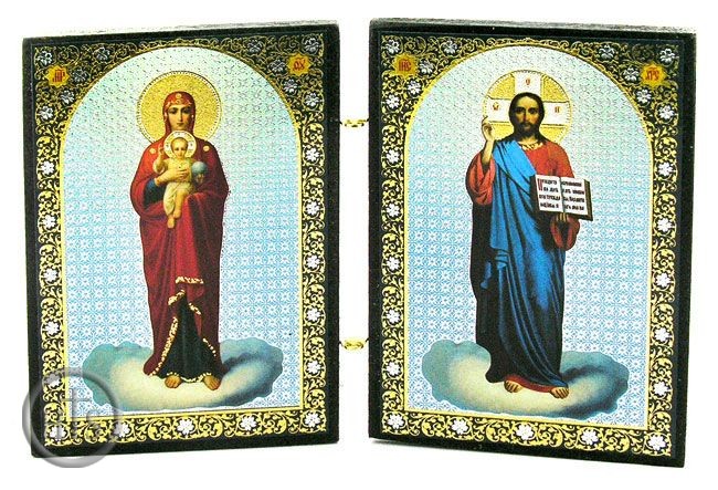 Product Photo - Virgin Mary of Valaam, Christ The Teacher, Diptych Icon