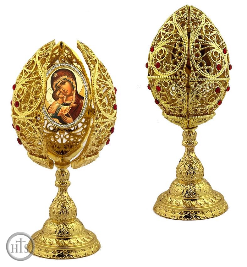 Product Picture - Virgin of Vladimir, Filigree Style Icon Egg, 6