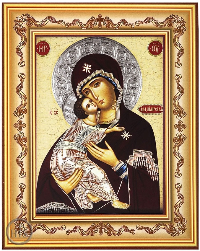 Product Pic - Virgin of Vladimir, Orthodox Icon in Frame 