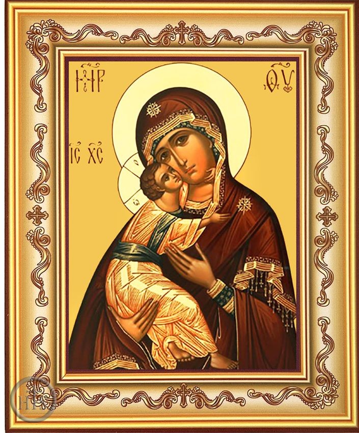 HolyTrinityStore Image - Virgin of Vladimir, Orthodox Icon in Frame 