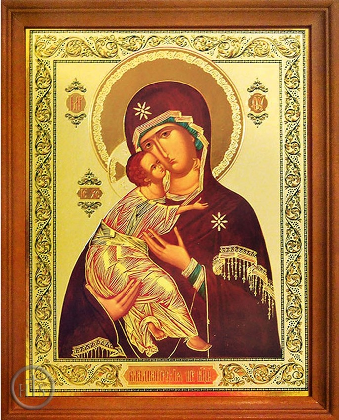 HolyTrinityStore Photo - Virgin of Vladimir, Orthodox Framed Wooden Icon 