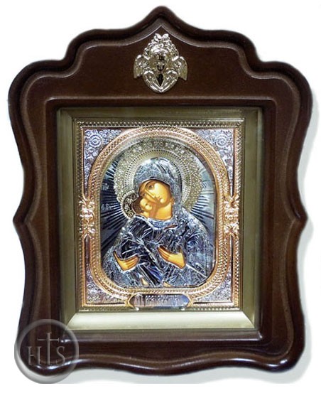 Product Photo - Virgin of Vladimir, Orthodox  Wood  Framed Icon With the Glass 