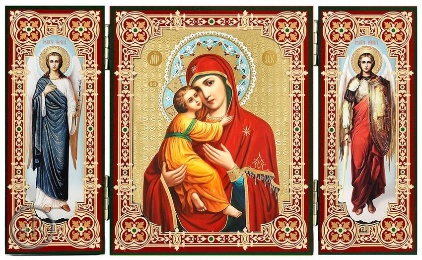 Pic - Virgin of Vladimir, Icon Triptych with Arch. Michael and Gabriel