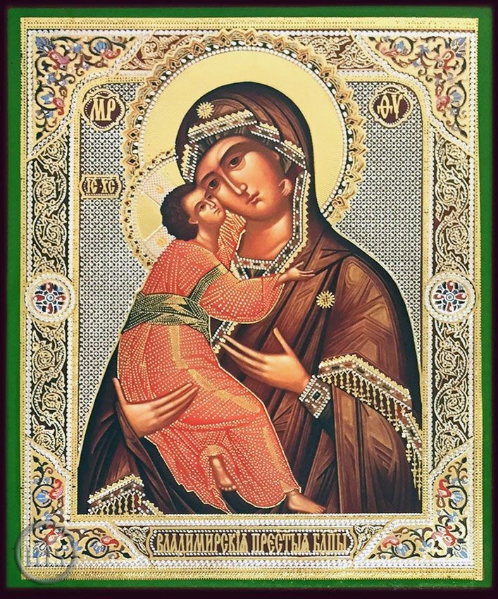 HolyTrinityStore Image - Virgin of Vladimir, Orthodox  Christian Icon, Medium