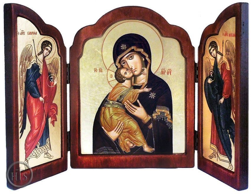 Photo - Virgin of Vladimir, Triptych Serigraph Orthodox  Icon 