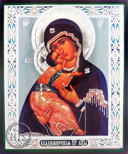 Product Picture - Virgin of Vladimir, Silver Foil Orthodox Icon