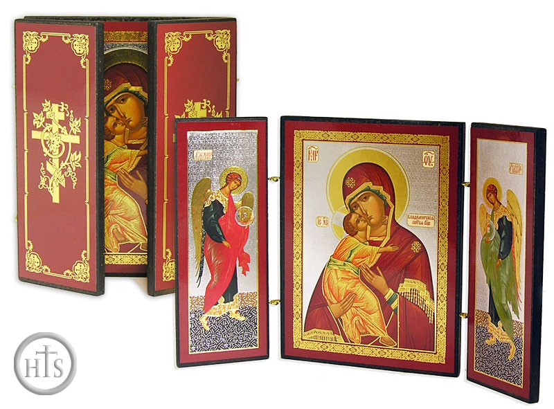 Pic - Virgin of Vladimir with Archangels Michael & Gabriel Triptych