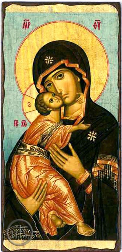 Pic - Virgin of Vladimir, Orthodox Christian Serigraph Panel Icon