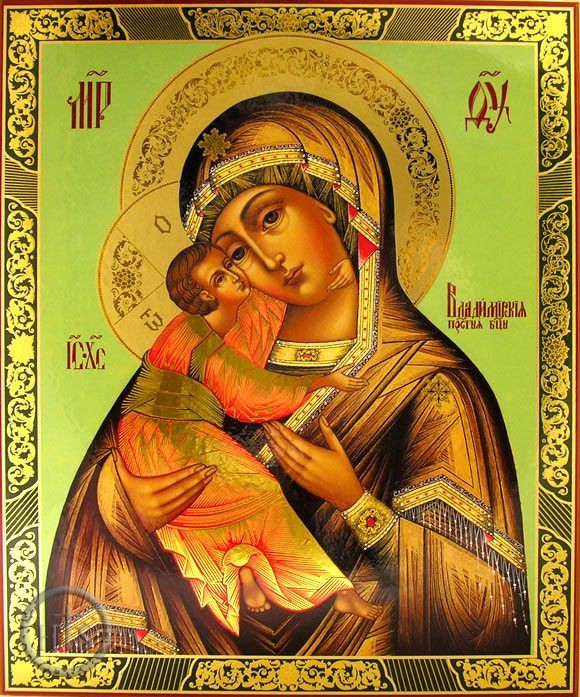 HolyTrinityStore Image - Virgin Of Vladimir, Orthodox Christian Gold Foiled Icon 