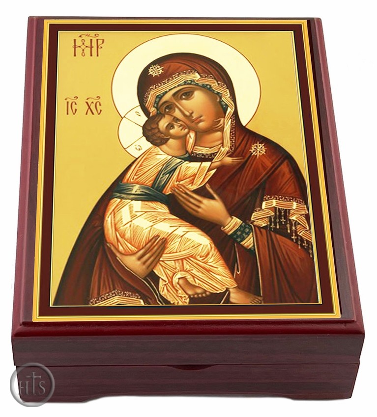 HolyTrinity Pic - Virgin of Vladimir, Wooden Icon Keepsake Box