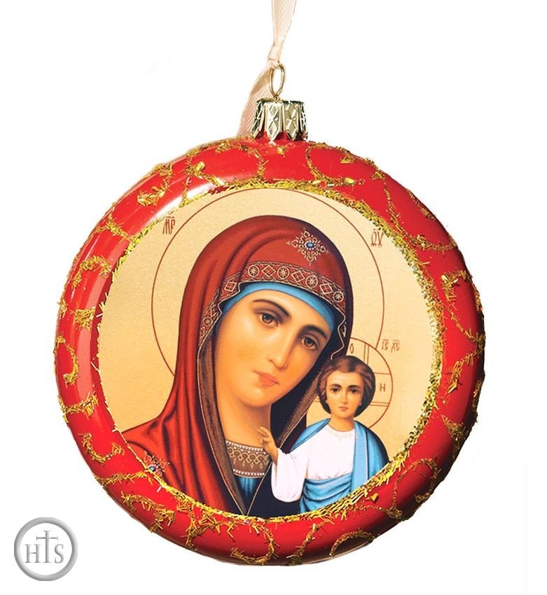 HolyTrinity Pic - Virgin of Kazan, Round Christmas Ornament