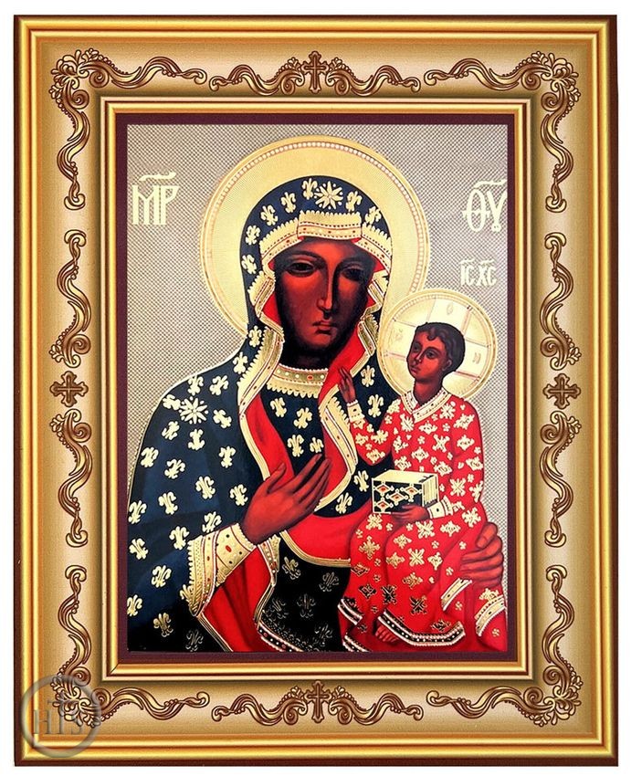 HolyTrinityStore Image - Virgin Mary Czestochowa, Orthodox Icon in Frame 