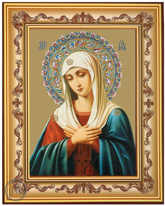 Photo - Virgin Mary Extreme Humility, Gold Foil Icon in Frame 