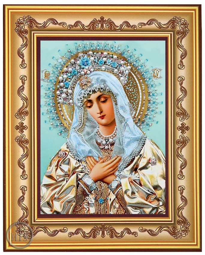 Pic - Virgin Mary Extreme Humility, Orthodox Icon in Frame 