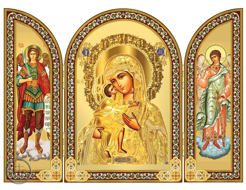 Pic - Virgin Mary Feodorovskaya, Gold Foil Icon Triptych