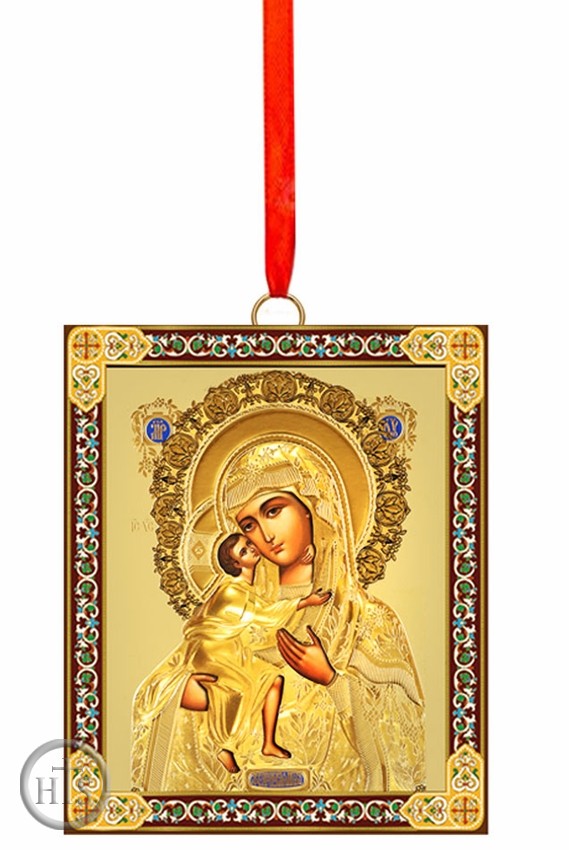 Image - Virgin Mary Feodorovskaya, 2 Sided Wooden Icon Ornament