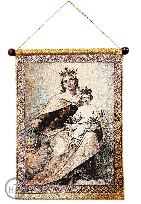 HolyTrinityStore Picture - Our Lady of Mount Carmel, Hanging Tapestry Icon Banner