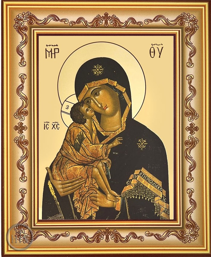 Picture - Virgin Mary of Don, Byzantine Orthodox Icon in Frame