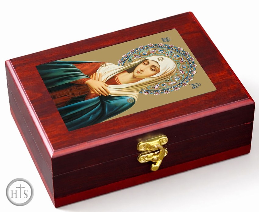 HolyTrinityStore Image - Virgin Mary of Extreme Humility, Wall Hanging Framed Icon Box 