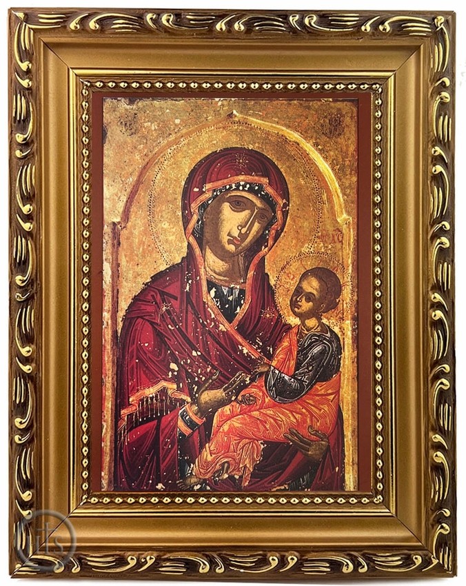 Product Image - Virgin Mary of Tikhvin, Wooden Frame Orthodox Icon with Stand