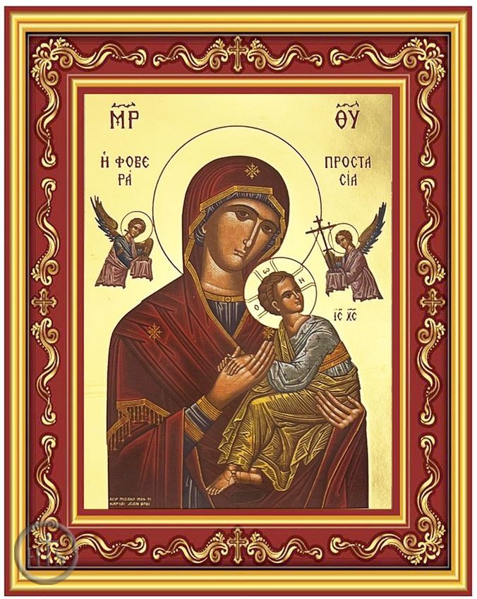 Pic - Virgin Mary - Formidable Protection, Byzantine Orthodox Icon in Frame
