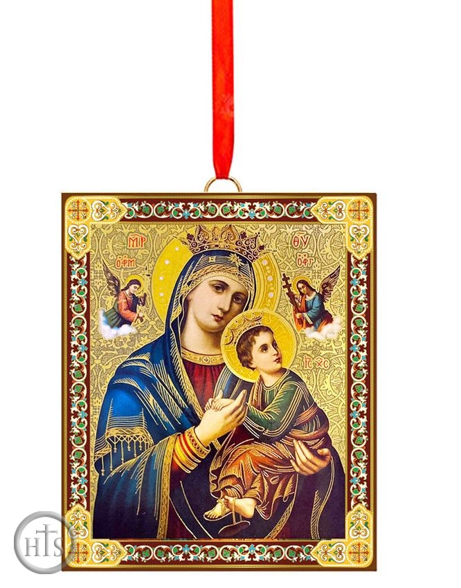 HolyTrinityStore Image - Virgin Mary Perpetual Help, 2 Sided Wooden Icon Ornament