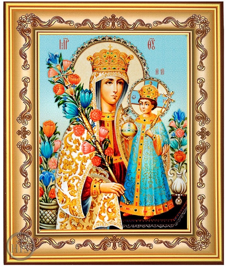 HolyTrinityStore Image - Virgin Mary the Unfading Blossom, Orthodox Icon in Frame
