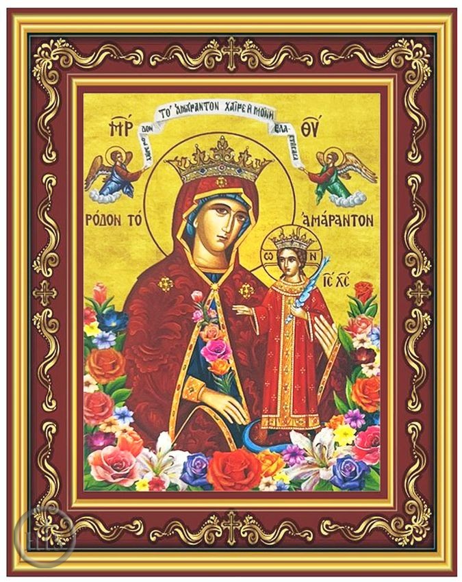 HolyTrinityStore Picture - Virgin Mary the Unfading Blossom, Greek Byzantine Orthodox Icon