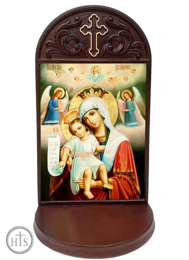 Image - It Is Truly Meet Icon in Wooden Shrine With Shelf 