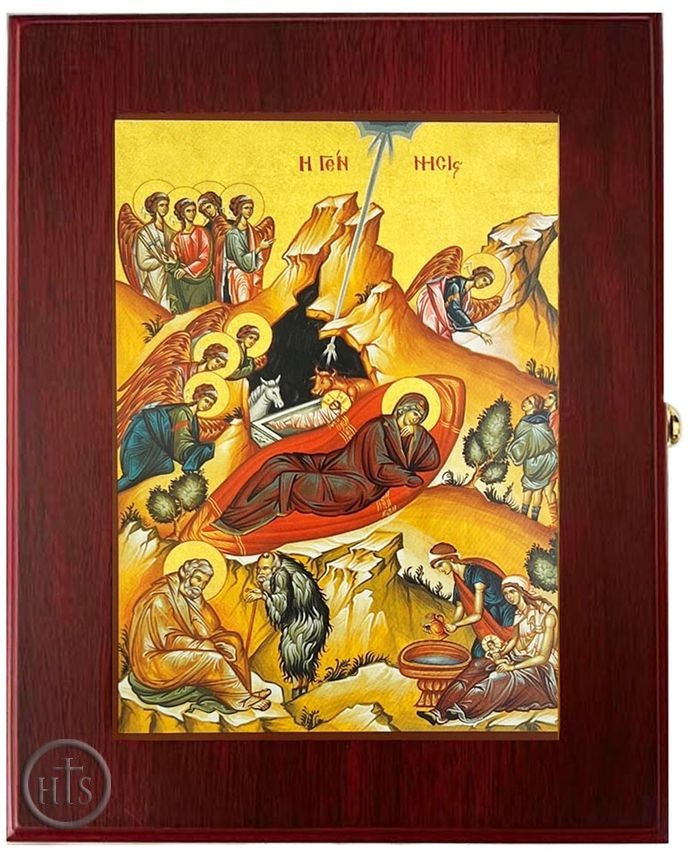 Product Photo - The Nativity, Wall Hanging Sacred Framed Greek Icon Box
