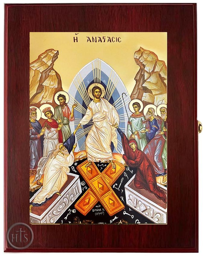 Picture - The Resurrection, Wall Hanging Sacred Framed Greek Icon Box