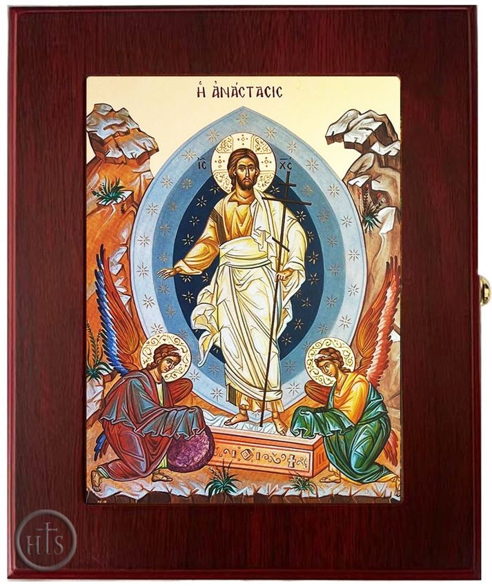 HolyTrinityStore Photo - The Resurrection, Wall Hanging Sacred Framed Greek Icon Box