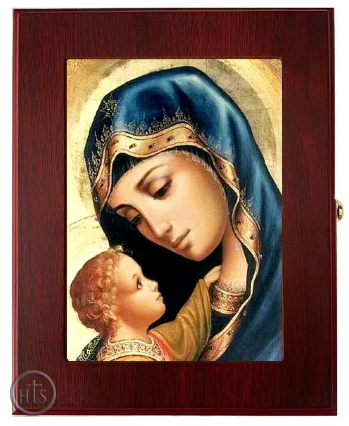 Pic - Virgin Mary and Child, Wall Hanging Sacred Framed Icon Box