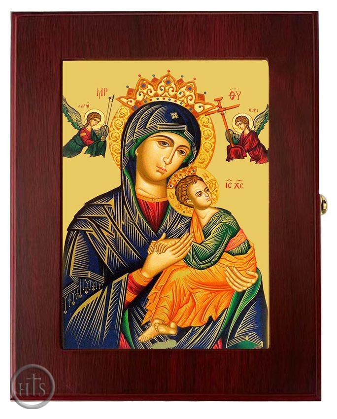Product Picture - Virgin Mary Perpetual Help, Wall Hanging Sacred Framed Icon Box 