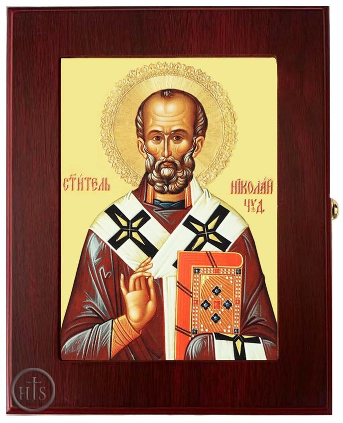 HolyTrinity Pic - Saint Nicholas, Wall Hanging Sacred Framed Icon Box