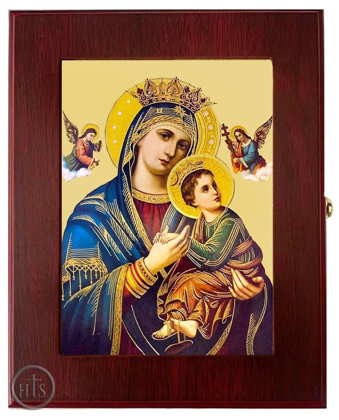 Product Picture - Virgin Mary Perpetual Help, Wall Hanging Sacred Framed Icon Box 