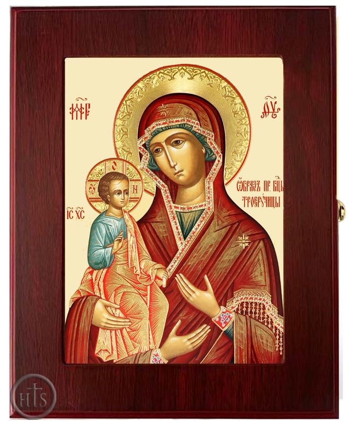 Product Picture - Virgin Mary Three Handed, Wall Hanging Sacred Framed Icon Box