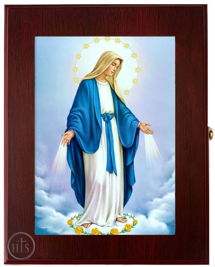 HolyTrinityStore Picture - Our Lady of Grace, Wall Hanging Sacred Framed Icon Box