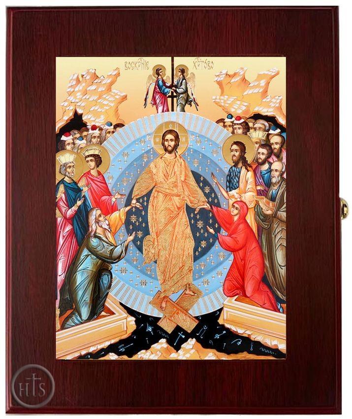 HolyTrinityStore Image - The Resurrection, Decent Into Hell Wall Hanging Framed Icon Box