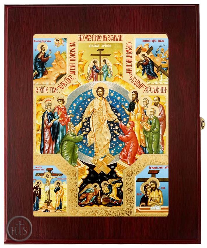 HolyTrinityStore Image - The Resurrection, Decent Into Hell Wall Hanging Framed Icon Box