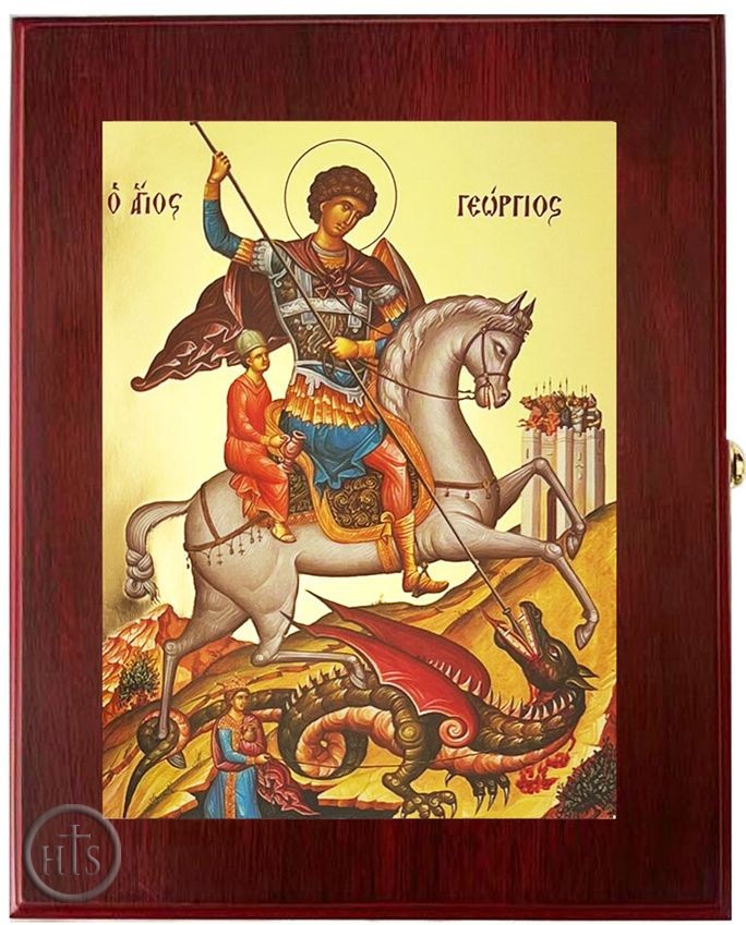 HolyTrinity Pic - Saint George, Wall Hanging Sacred Framed Icon Box