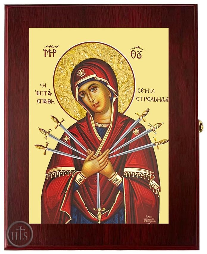 Picture - Virgin Mary of Sorrows, Wall Hanging Sacred Framed Icon Box